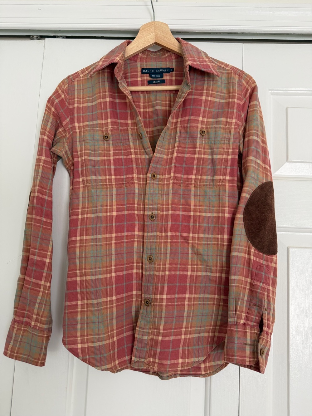 Ralph Lauren Rust Plaid Slim Fit Button-Up - Picture 2 of 7
